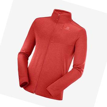 Salomon ESSENTIAL LIGHTWARM HEATHER Erkek Kapüşonlu Sweatshirt Kırmızı | TR 3200MQZ